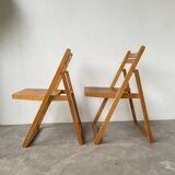 70s beech folding chairs