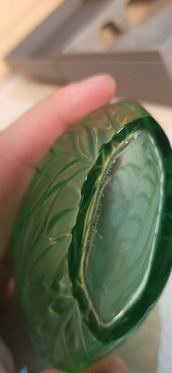 Green Lalique vase