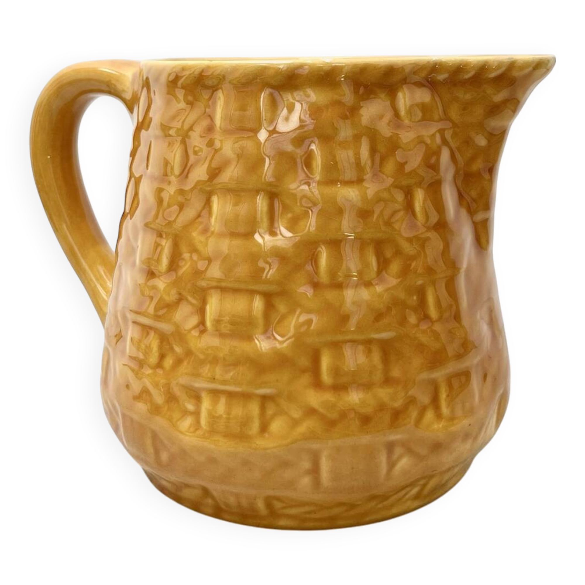 Vintage enameled ceramic pitcher – French artisanal creation