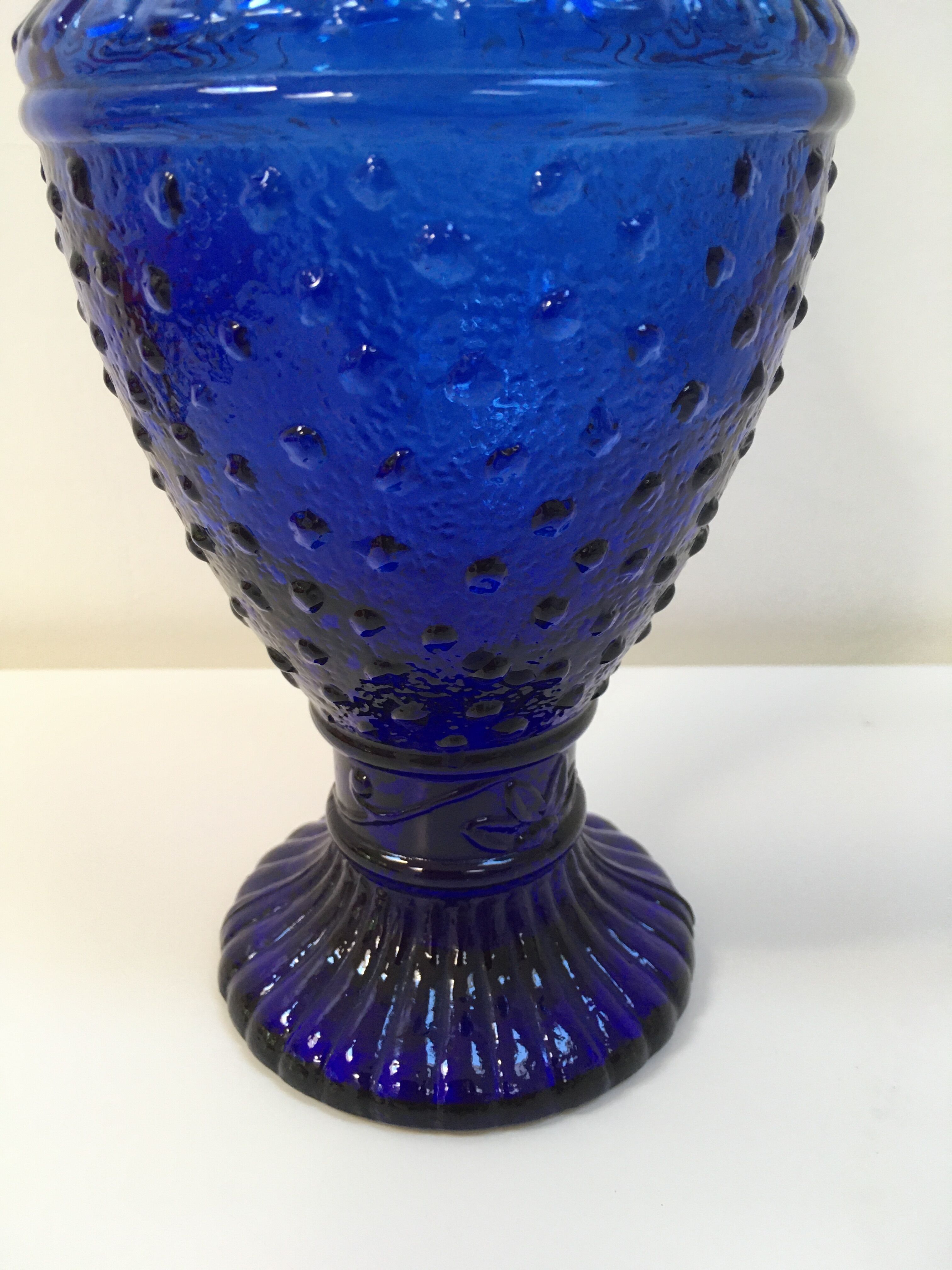 Cobalt blue glass Empoli style carafe