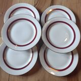 Set of one cake dish and six dessert plates LNP Limoges