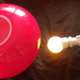 Table lamp flat ball, red mushroom with switch