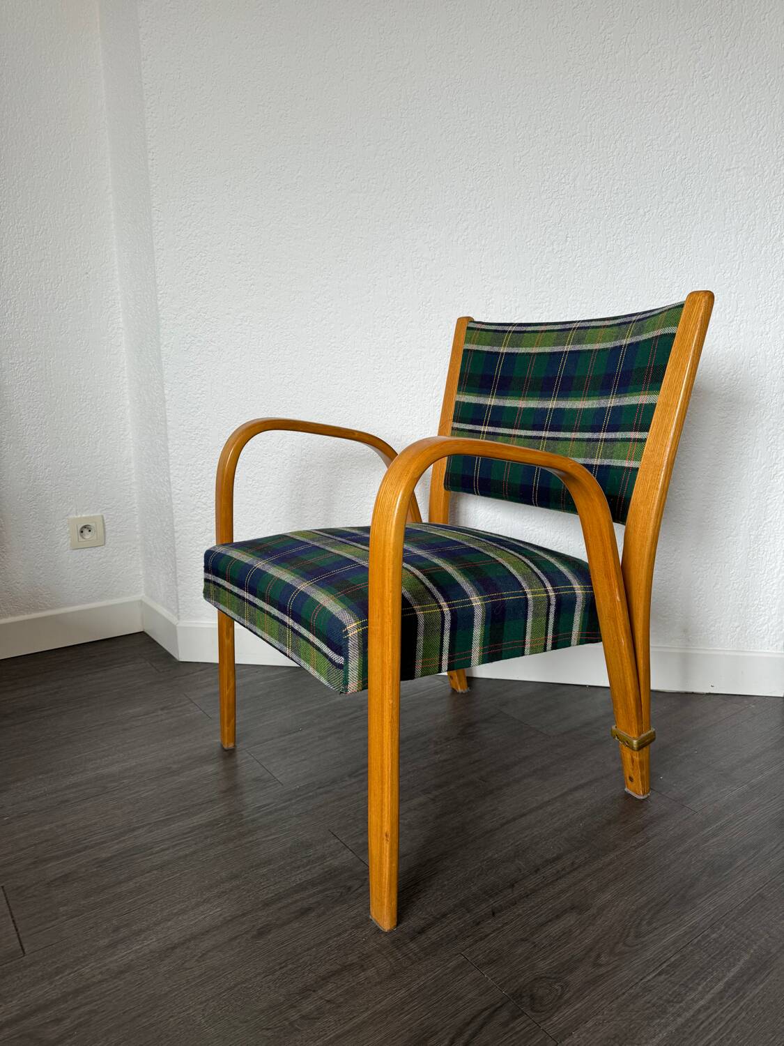 Fauteuil Bow Bois par Hugues Steiner 1950