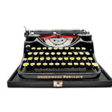 Underwood Portable 4 Bank Typewriter Revised New Black Ribbon 1930