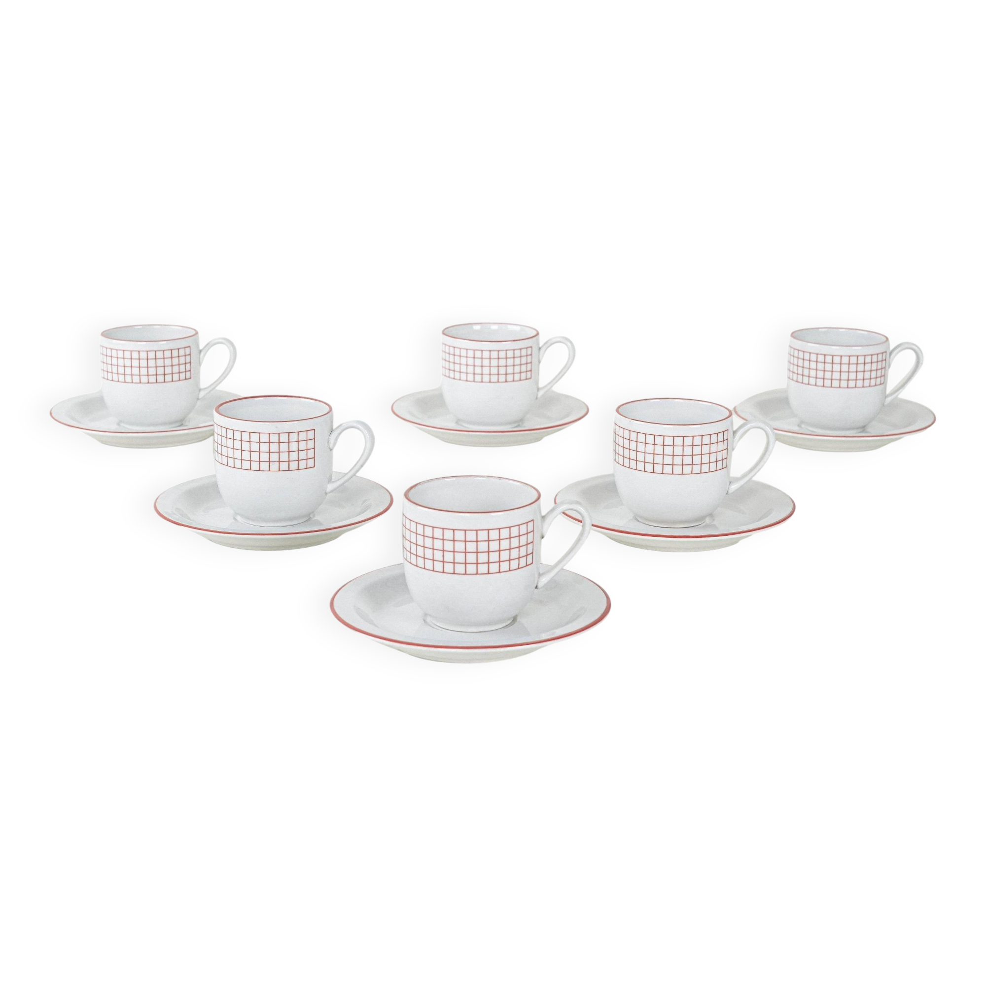 Set of porcelain cups, Italian design, 1980s, production: Italy