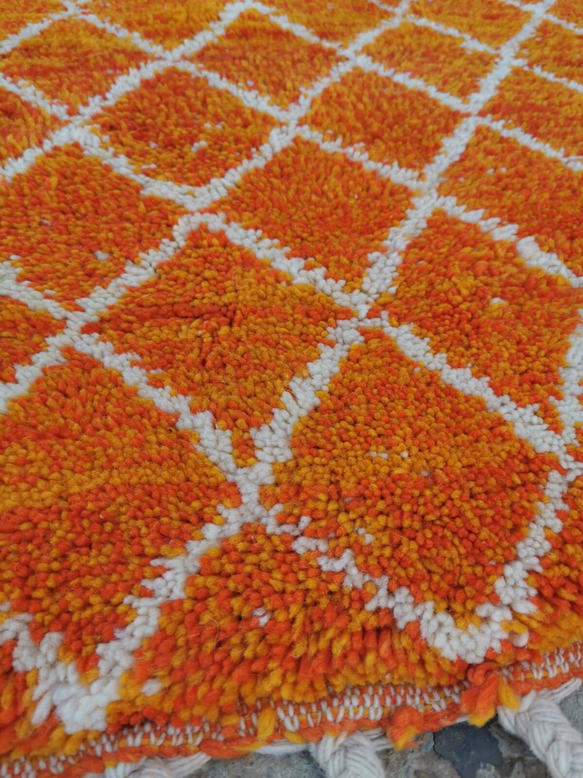 bright orange Beni Ouarain rug 250*150cm