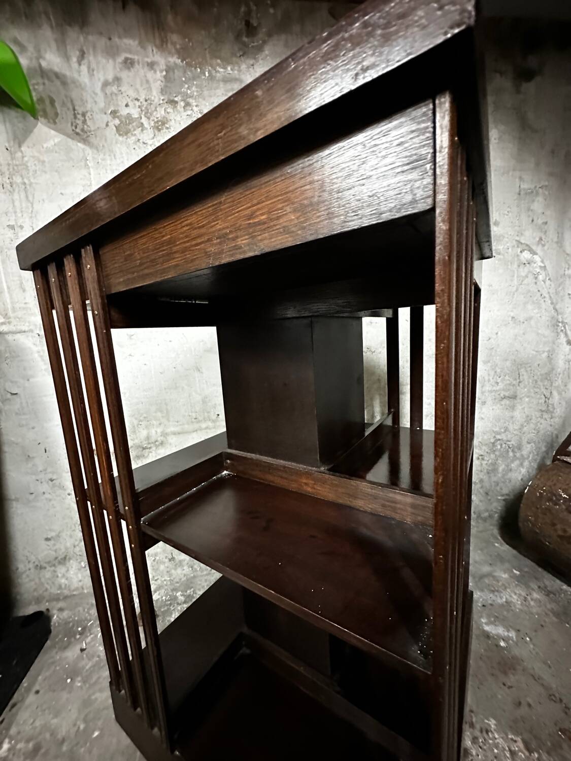 Revolving bookcase in mahogany and marquetry - art deco