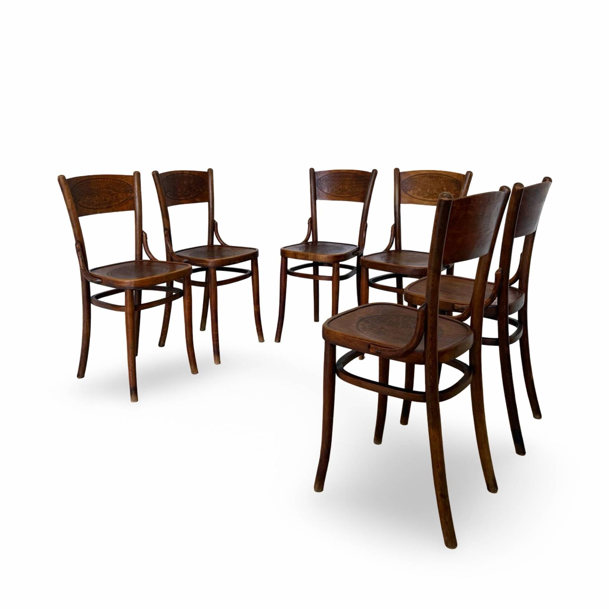 Set of six Authentic antique bentwood chairs, Antonio Volpe