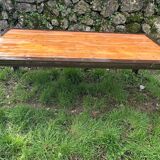 Large industrial table in wood and metal
