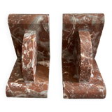 Pair of art deco marble book ends