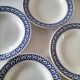 Ensemble 4 assiettes creuses vintage bleu marine