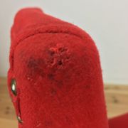 Chaise Steiner vintage années 60 rouge bois