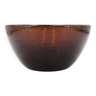 Cup in amber bubbled glass from Biot, 1970s