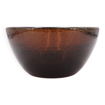 Cup in amber bubbled glass from Biot, 1970s