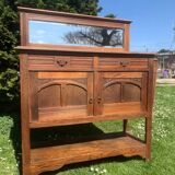 Antique solid wood sideboard with mirror — Art Nouveau style