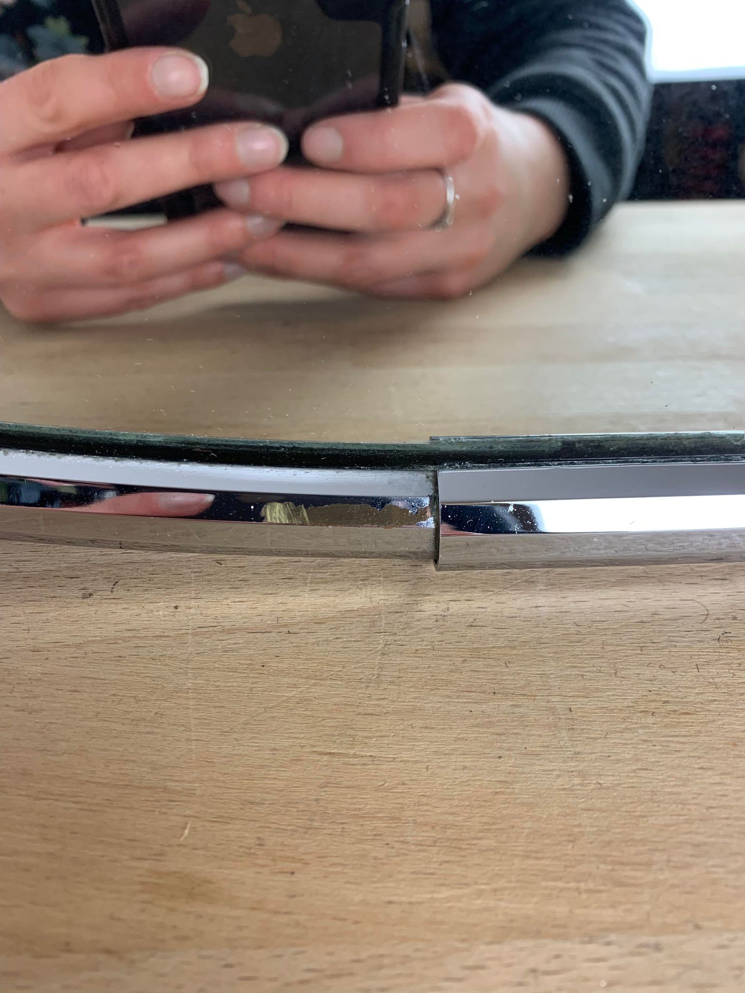 Oval mirror 51 x 81 cm chrome 1970