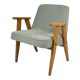 Armchair 366 by j. chierowski, green fabric, teak wood 1960