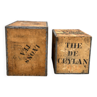 2 old vintage transport crates