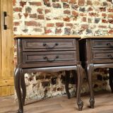 Pair of renovated solid wood bedside tables