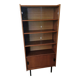 Vintage: Wooden display cabinet with 5 shelves, 4 metal legs.