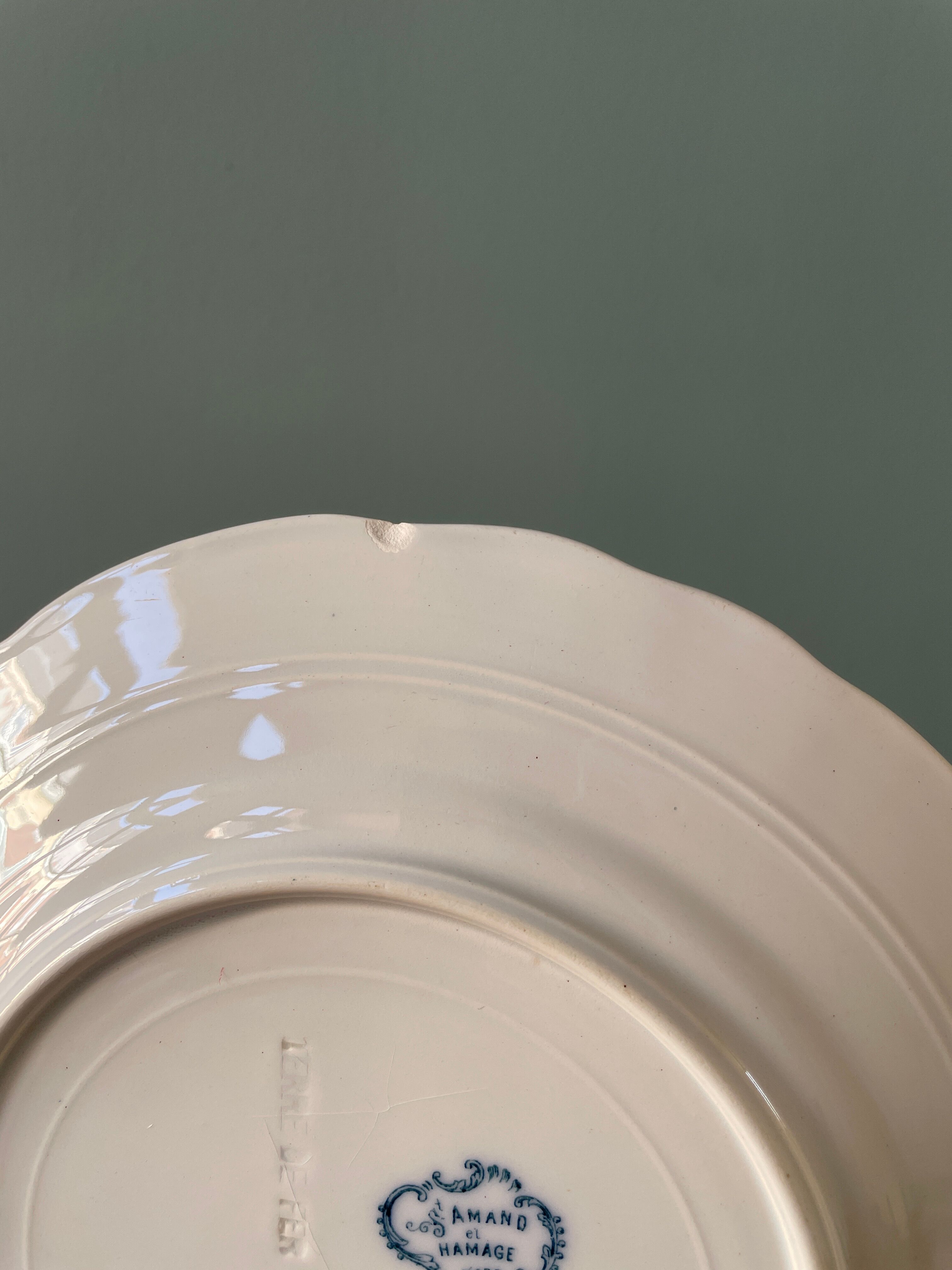 Set of 7 plates Terre de Fer XIXth mismatched