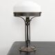 Lampe Strindberg en fer forgé vintage et verre opalin