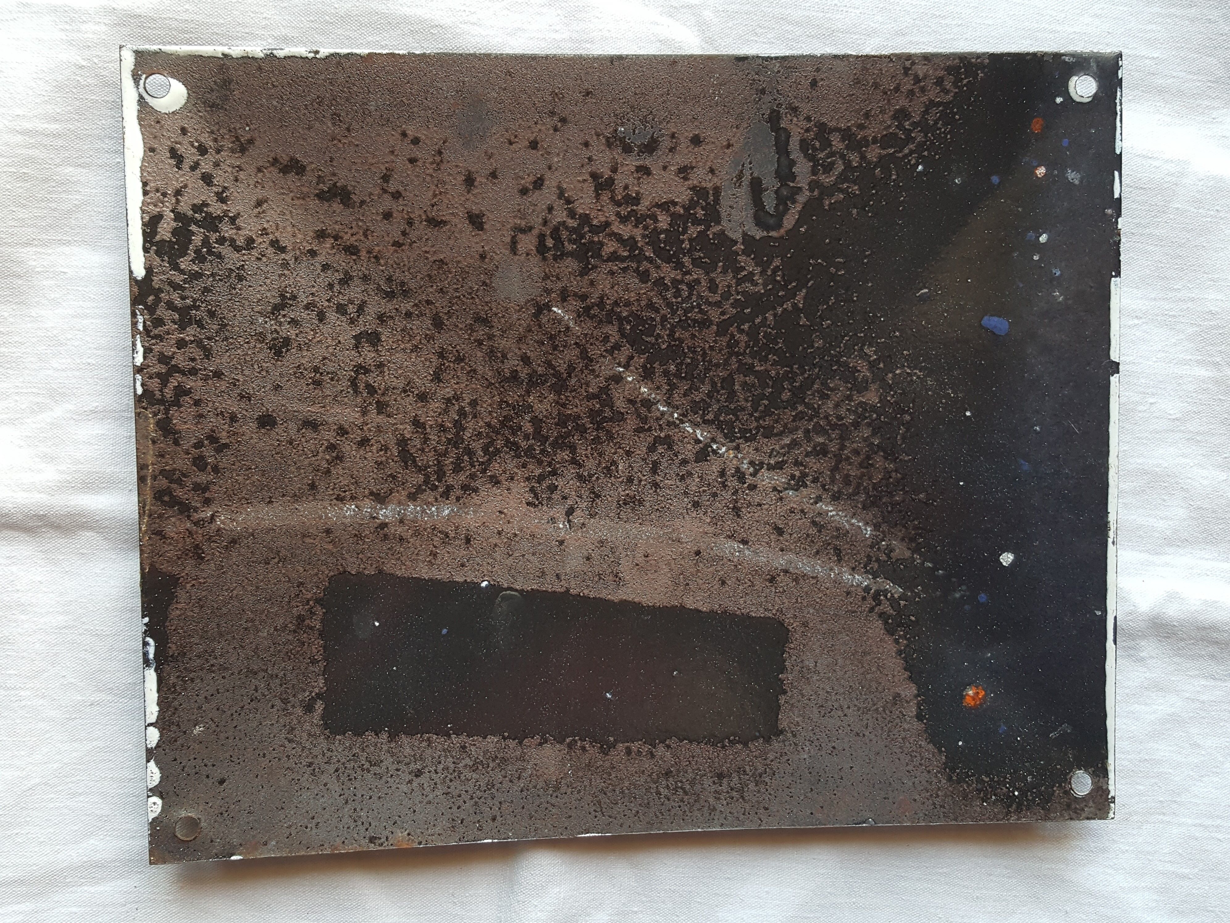 Plaque 25X20 cm émaillée bombée numéro de maison 91 industriel garage