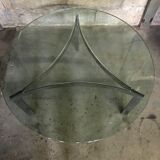 Chromium coffee table and glass slab