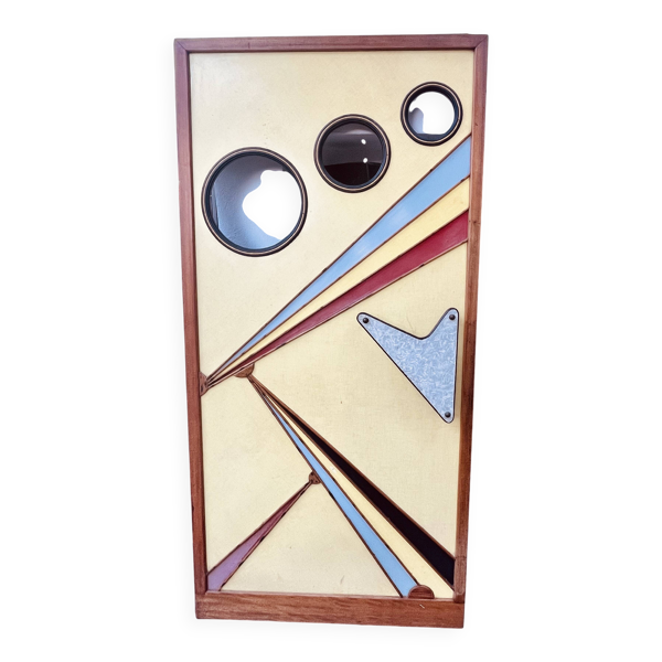 Porte battante de cinéma - design vintage formica et bois