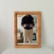 Vintage woven rattan mirror from the 70s.