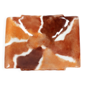 Handcrafted ceramic trinket dish in shades of brown and orange