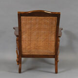 English rest chair - colonial walnut and cannage