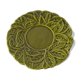 Vintage plate with olive green foliage relief