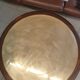 Vintage round coffee table in rosewood and brass