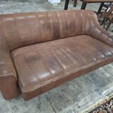 De Sede DS44 buffalo leather 3-seater sofa, 1970s
