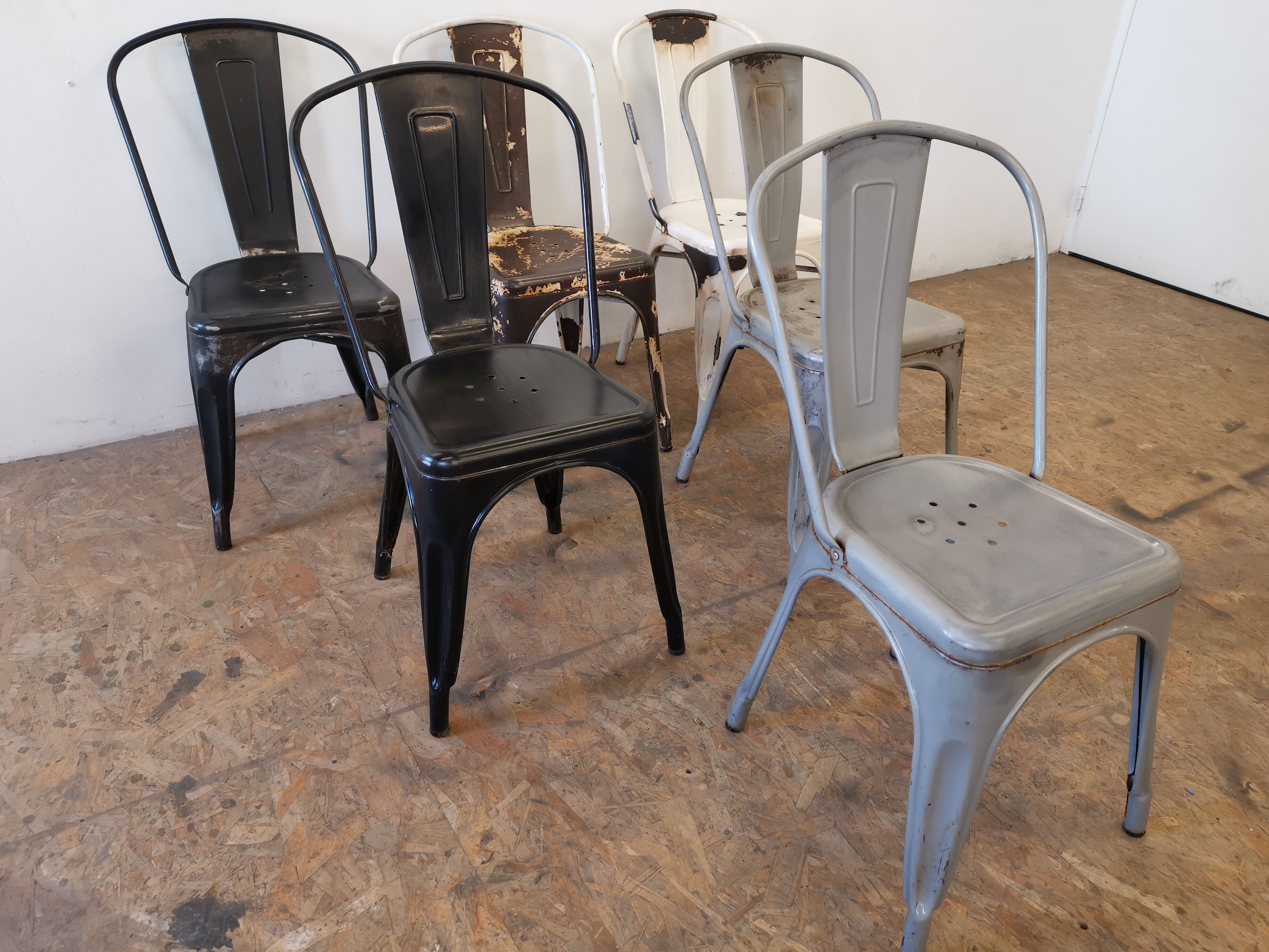 Série de 6 chaises "Tolix"