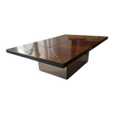 Coffee table bar with elm burl and mirrors Roche Bobois