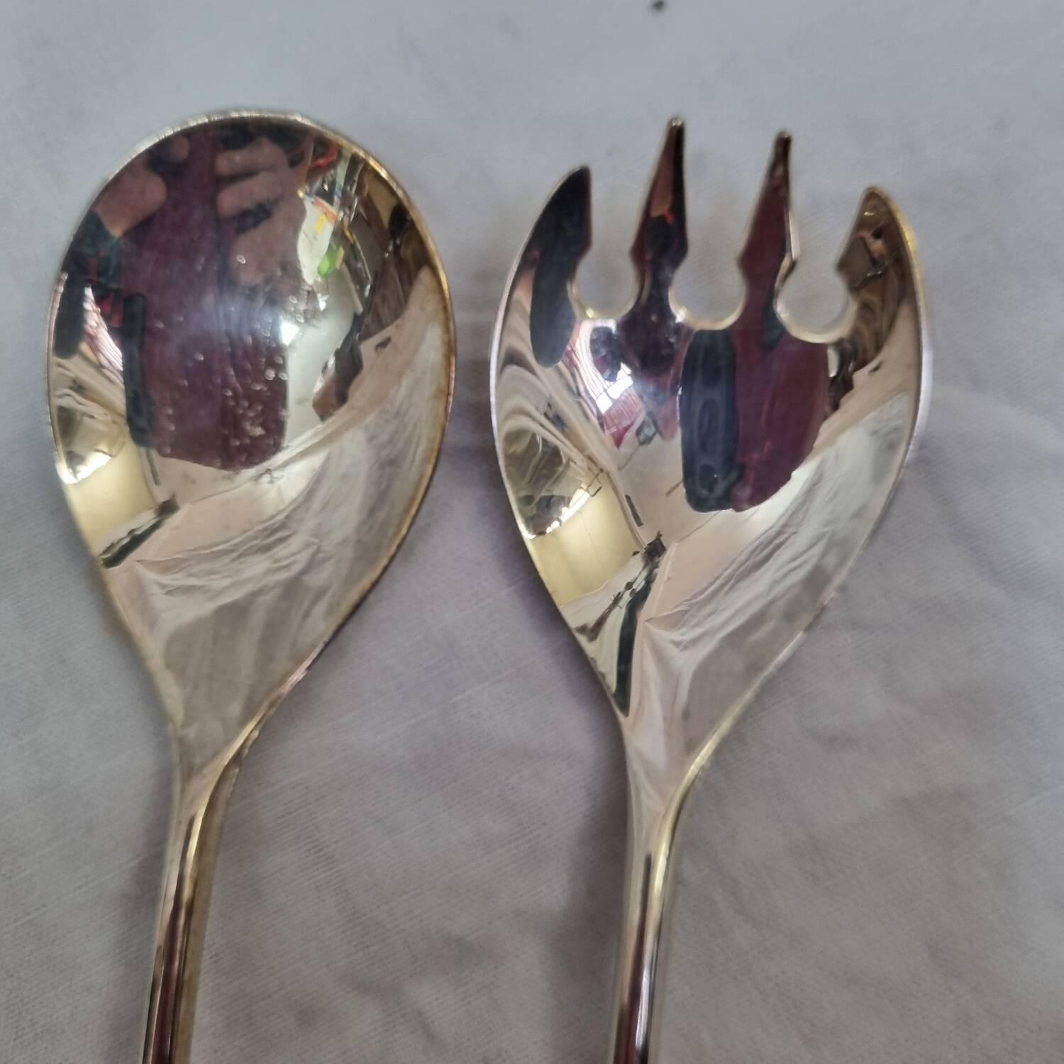 Silver salad servers