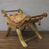 Antique parcel gilt cruciform stool