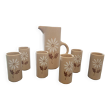 Aperitif service, vintage drinks service in Saint-Amand stoneware.