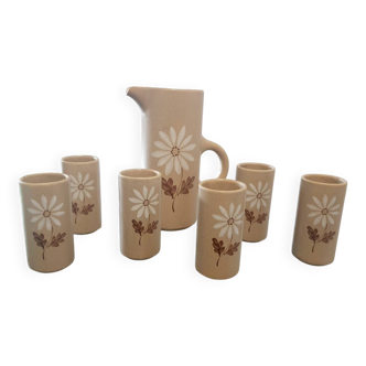 Aperitif service, vintage drinks service in Saint-Amand stoneware.
