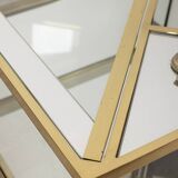 Vintage 60's table in golden brass and crystal italian design