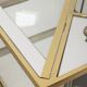 Vintage 60's table in golden brass and crystal italian design