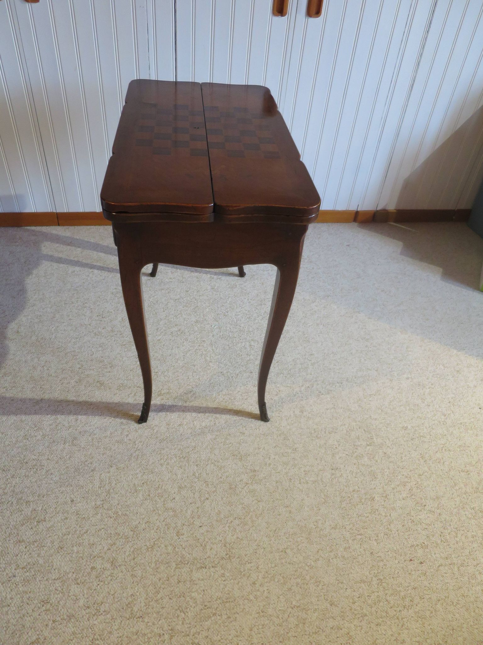 Secretary with mechanism - 4 secret drawers - lock - marquetry chessboard - 1950
