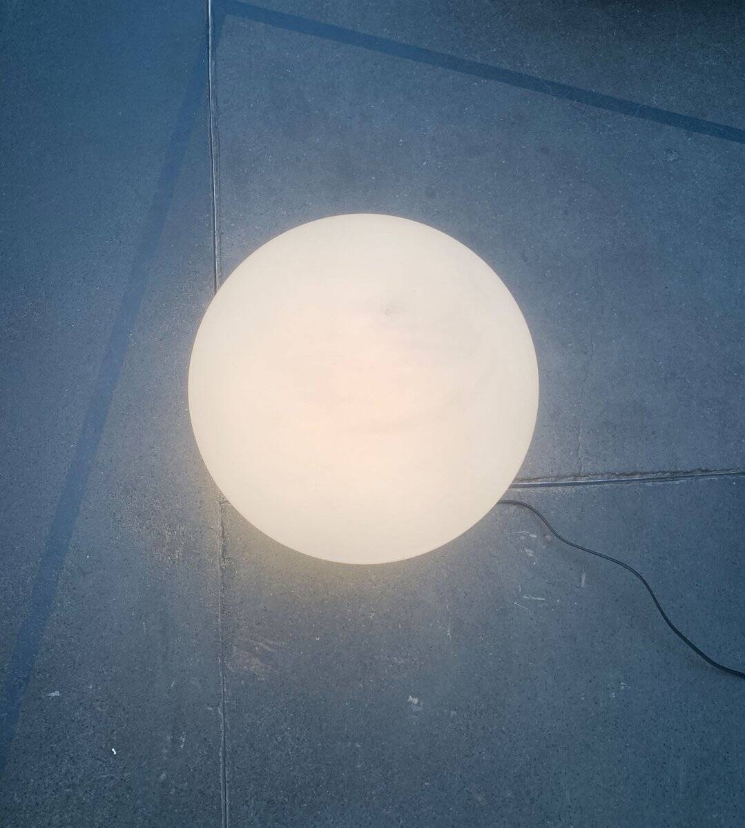 Vintage floor lamp in the shape of a globe from the French space age by SCE, France.