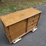 Bamboo rattan buffet Dal Vera 1960-70