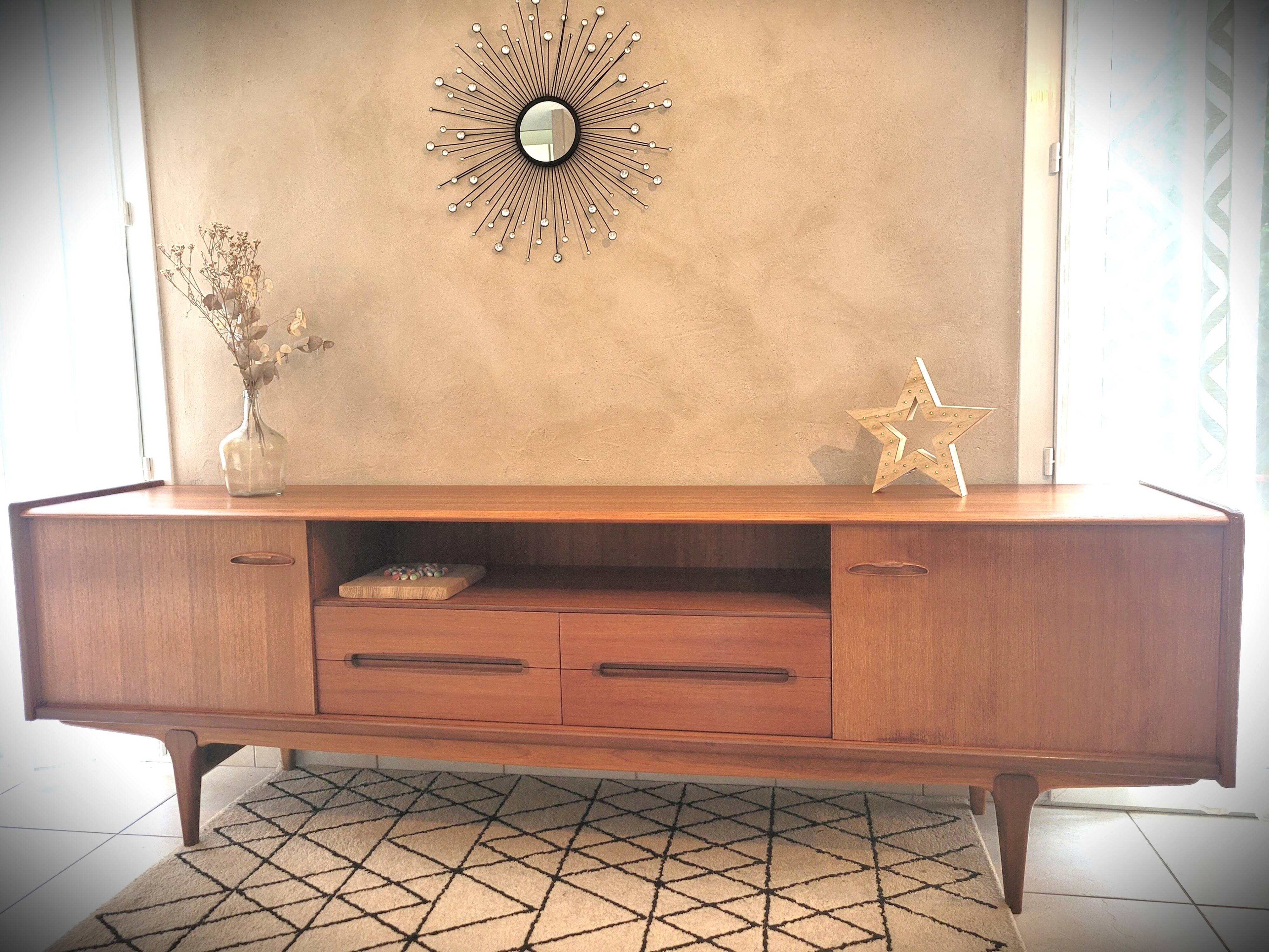 Scandinavian design sideboard in vintage teak