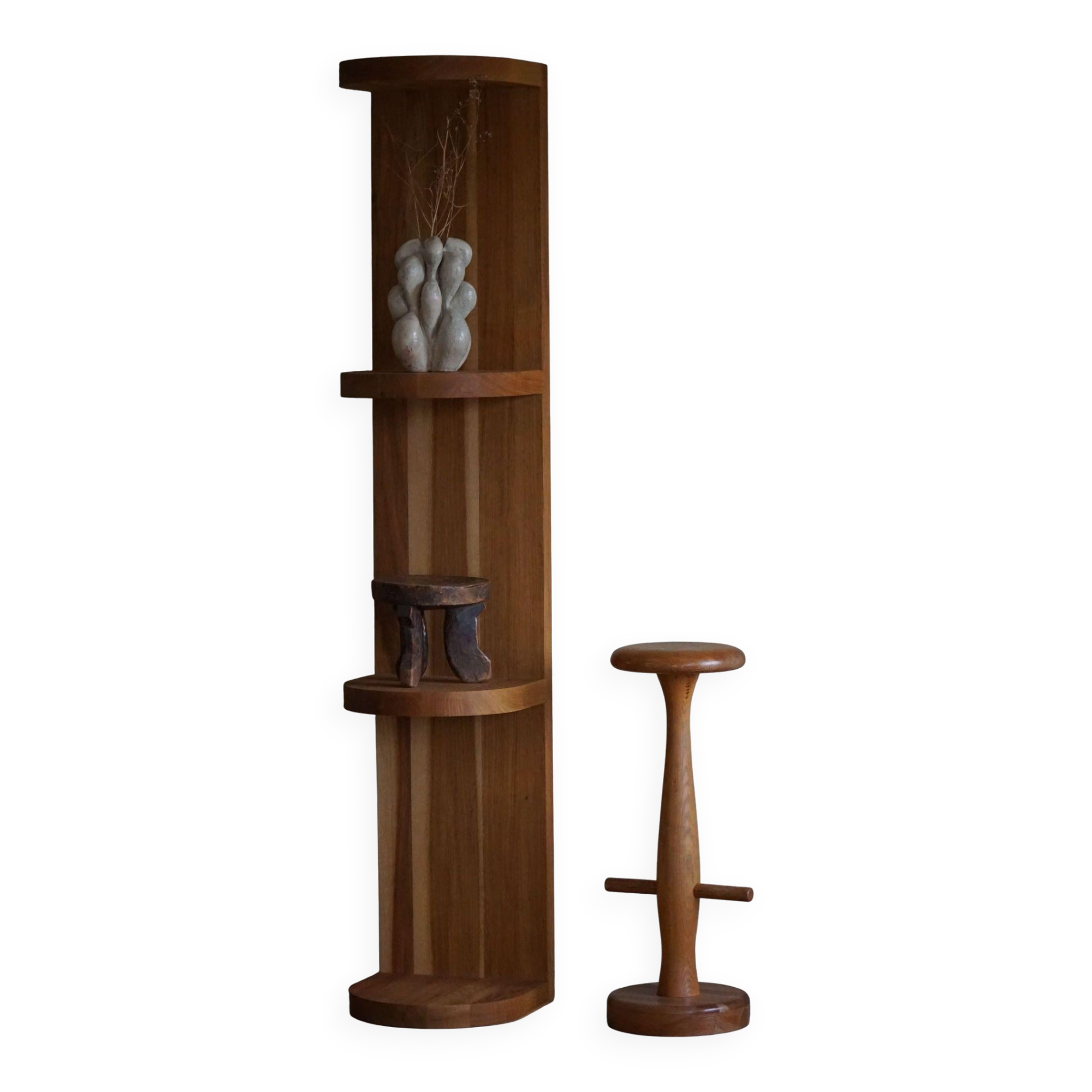 Set of 3 oak bar stools, mid-century Danish modern, Rainer Daumiller, 1960s.