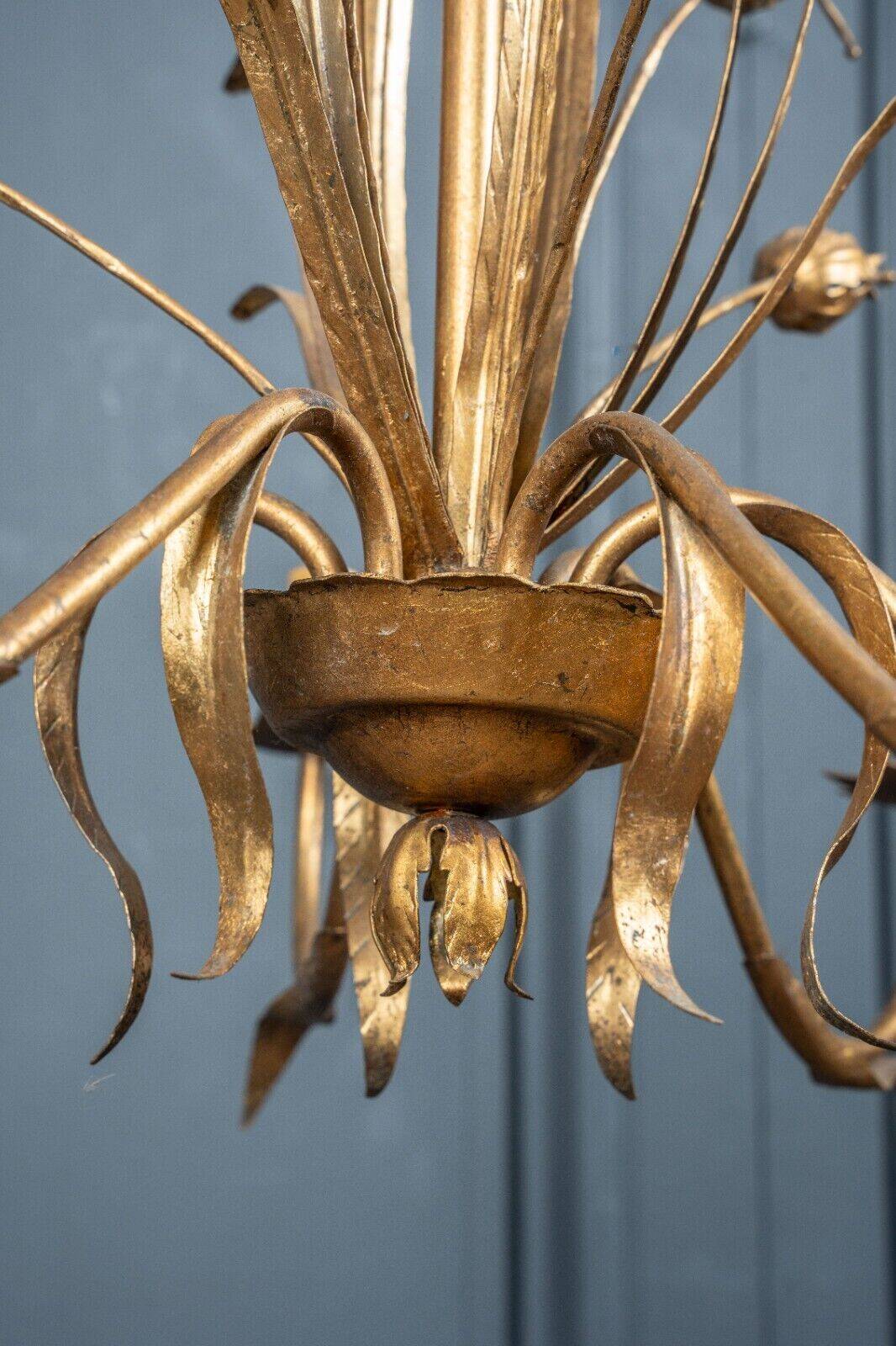 Chandelier in gilded metal in the style of Maison Baguès 6 lights 1960