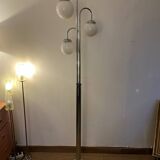 Chrome tripod floor lamp with vintage balls